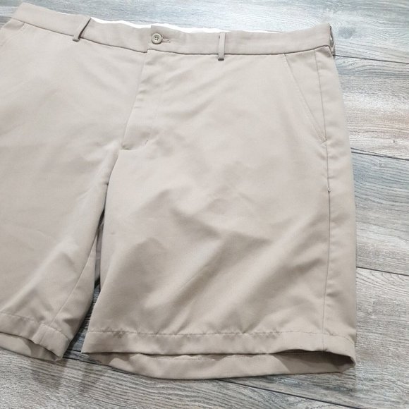Greg Norman Tasso Elba Mens Shorts Waist 42" Bermuda Golf Athletic Sport Tan - Picture 3 of 11